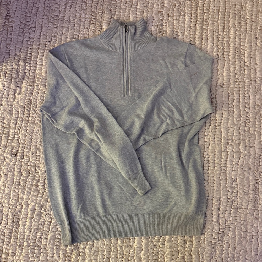 J. Crew Men's Light Gray Zip-Up Sweater